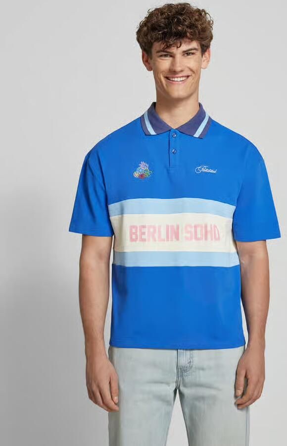 PROHIBITED Regular fit poloshirt met labelprint - Foto 4