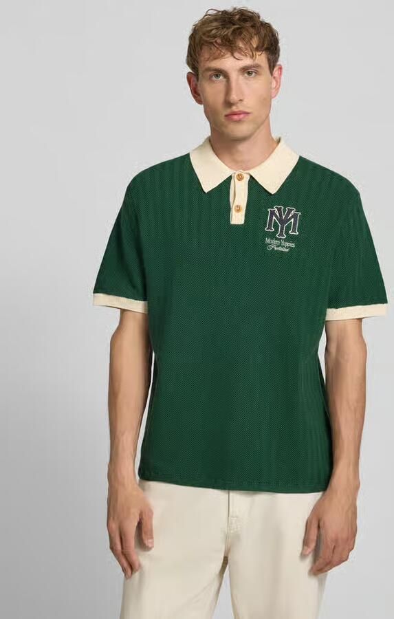 PROHIBITED regular fit poloshirt met labelstitching - Foto 3