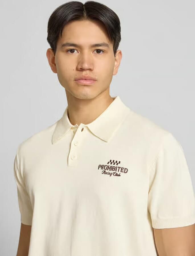 PROHIBITED regular fit poloshirt met labelstitching model 'Speedtrap' - Foto 2