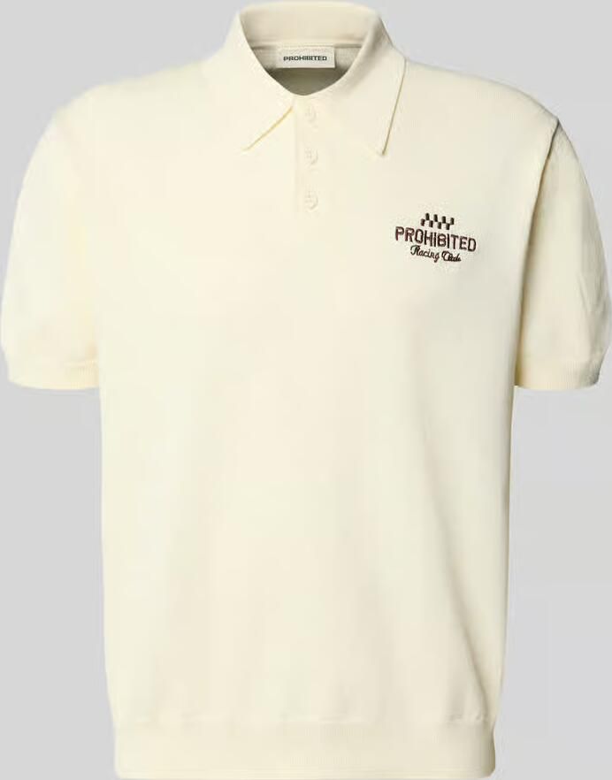 PROHIBITED regular fit poloshirt met labelstitching model 'Speedtrap' - Foto 3
