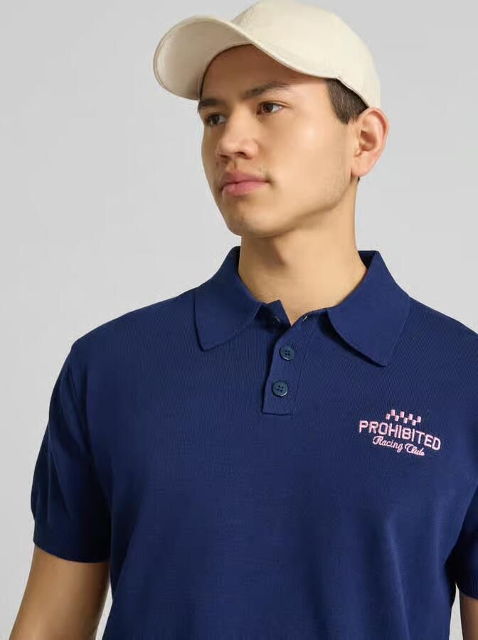 PROHIBITED regular fit poloshirt met labelstitching model 'Speedtrap' - Foto 3