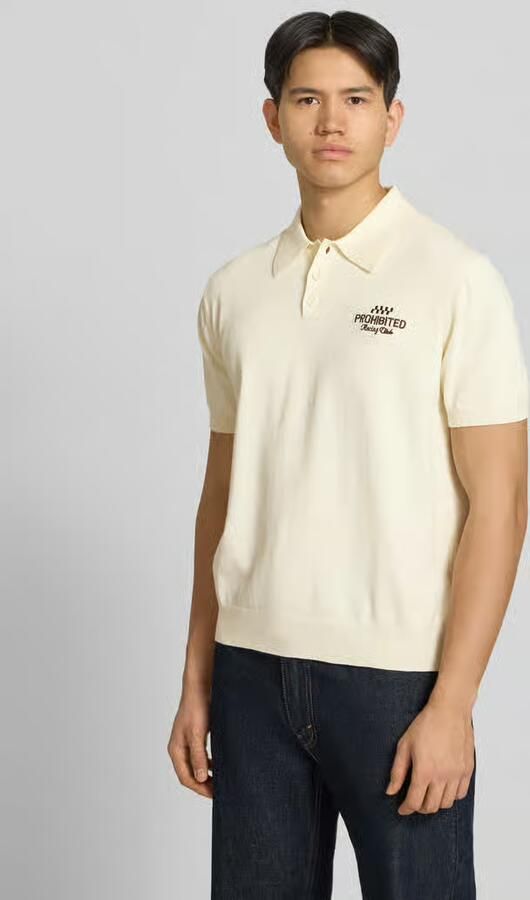 PROHIBITED regular fit poloshirt met labelstitching model 'Speedtrap' - Foto 4