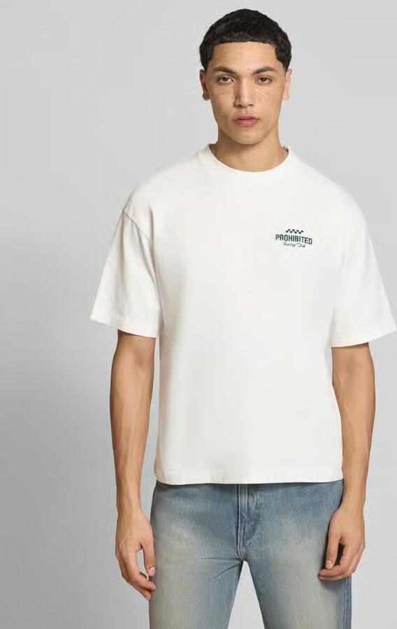 PROHIBITED regular fit T-shirt van puur katoen model 'IN A RUSH' - Foto 4