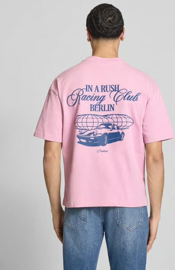 PROHIBITED regular fit T-shirt van puur katoen model 'IN A RUSH' - Foto 2