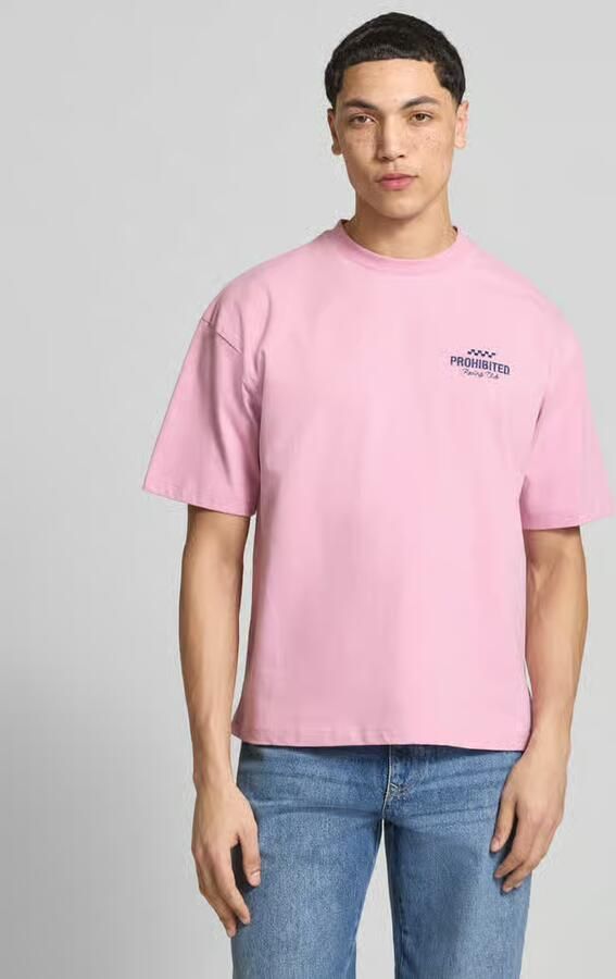 PROHIBITED regular fit T-shirt van puur katoen model 'IN A RUSH' - Foto 3