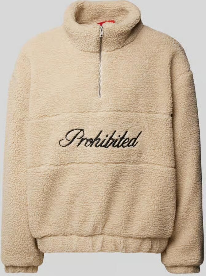 PROHIBITED Regular Fit troyer van teddyfleece model 'Woodford' - Foto 3