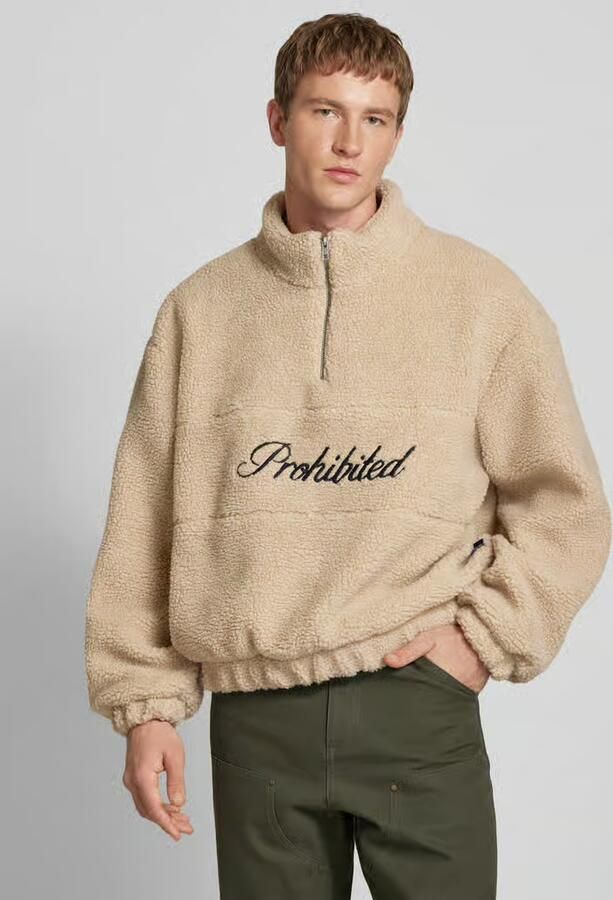 PROHIBITED Regular Fit troyer van teddyfleece model 'Woodford' - Foto 4