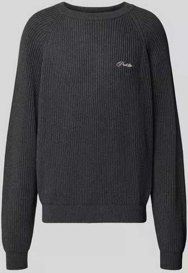 PROHIBITED relaxed fit gebreide pullover van pure katoen model 'Campus'