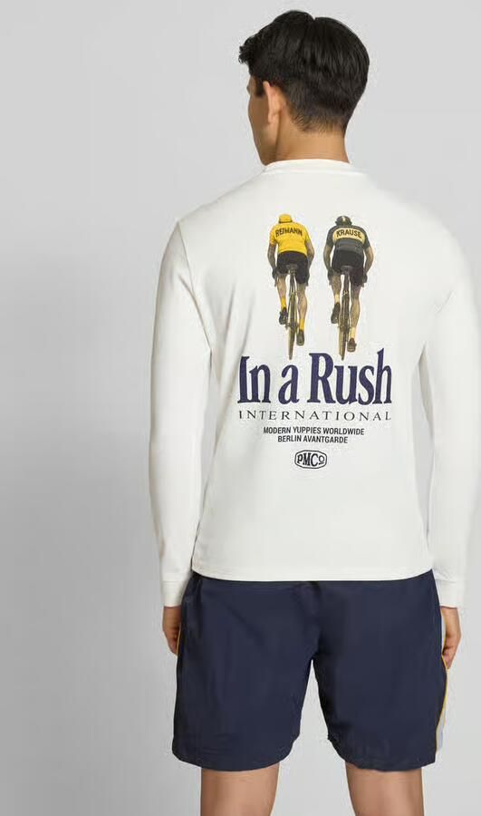 PROHIBITED Shirt met lange mouwen met labelstitching model 'Cyclists Longsleeve' - Foto 2