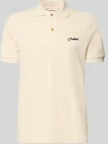 PROHIBITED slim fit poloshirt met labelstitching model 'Hampton'