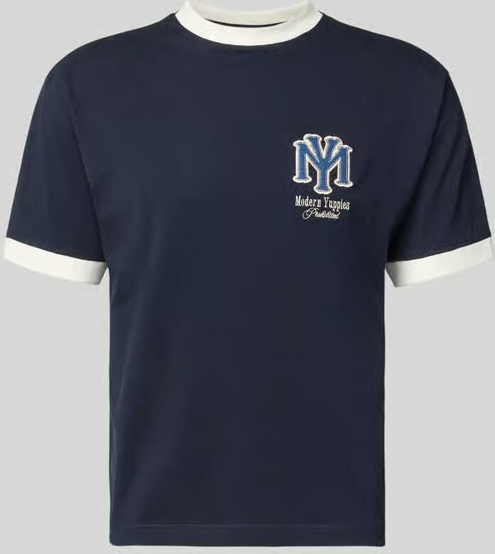 PROHIBITED slim fit T-shirt met geborduurd motief - Foto 3