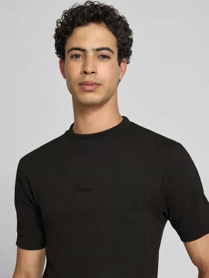 PROHIBITED slim fit T-shirt met labelstitching - Foto 3