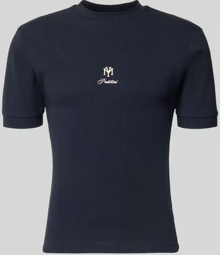 PROHIBITED slim fit T-shirt met labelstitching
