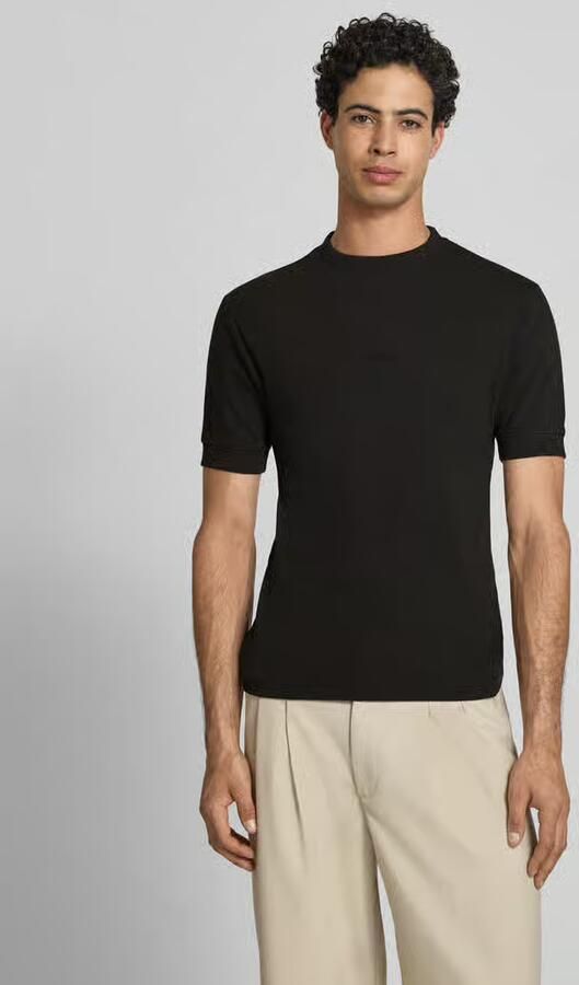 PROHIBITED slim fit T-shirt met labelstitching - Foto 4