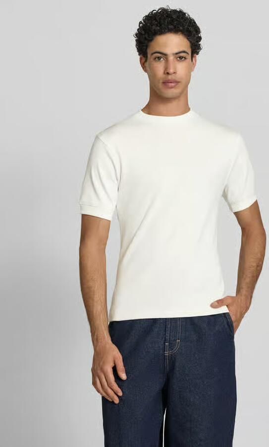 PROHIBITED slim fit T-shirt met labelstitching - Foto 2