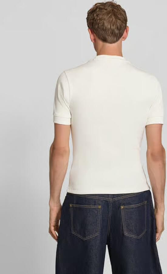 PROHIBITED slim fit T-shirt met labelstitching - Foto 4