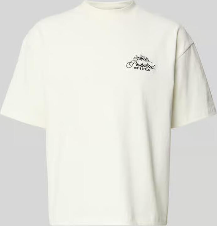 PROHIBITED T-shirt met label-stitchings en ronde halsuitsnijding