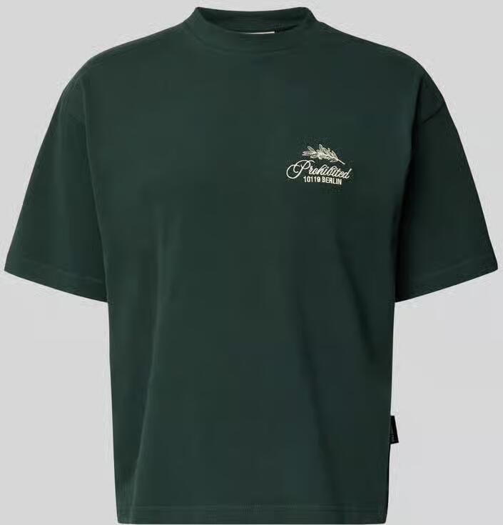PROHIBITED T-shirt met label-stitchings en ronde halsuitsnijding - Foto 3