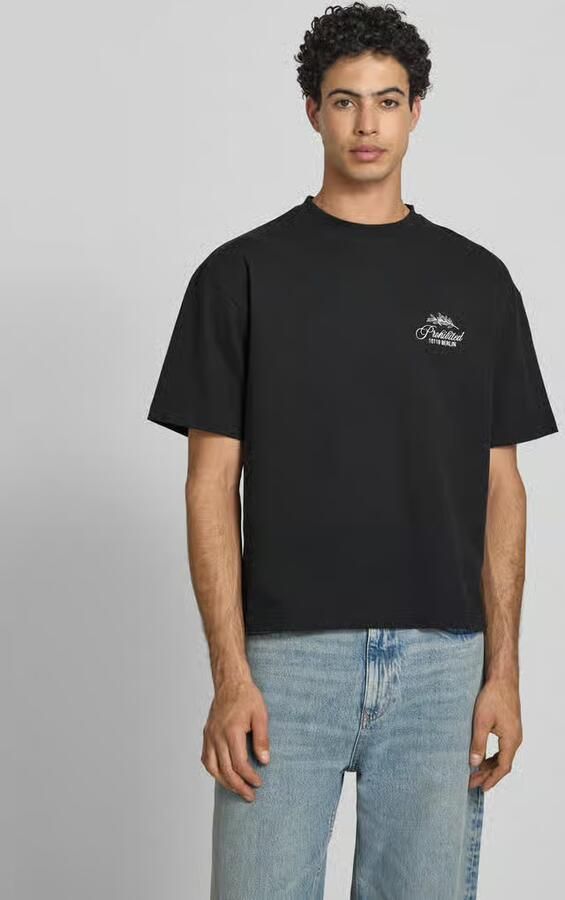 PROHIBITED T-shirt met label-stitchings en ronde halsuitsnijding - Foto 3