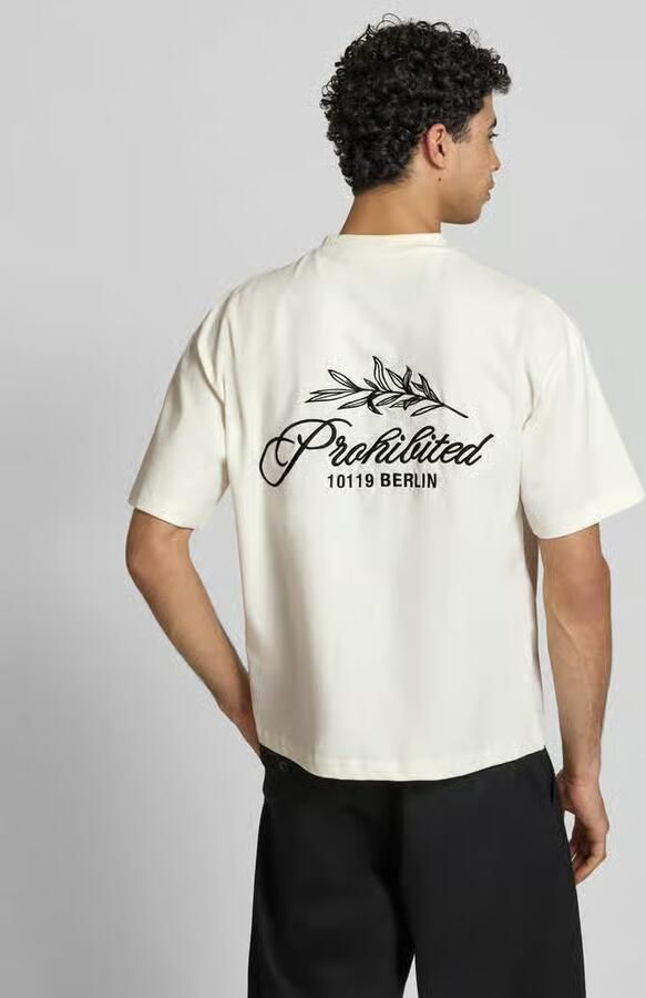 PROHIBITED T-shirt met label-stitchings en ronde halsuitsnijding - Foto 2