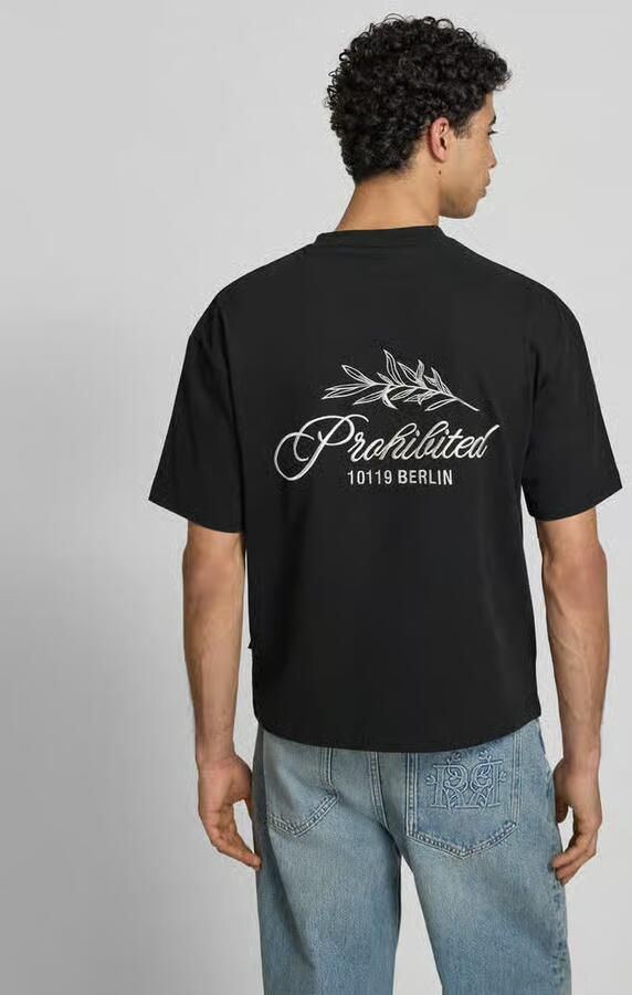 PROHIBITED T-shirt met label-stitchings en ronde halsuitsnijding - Foto 2