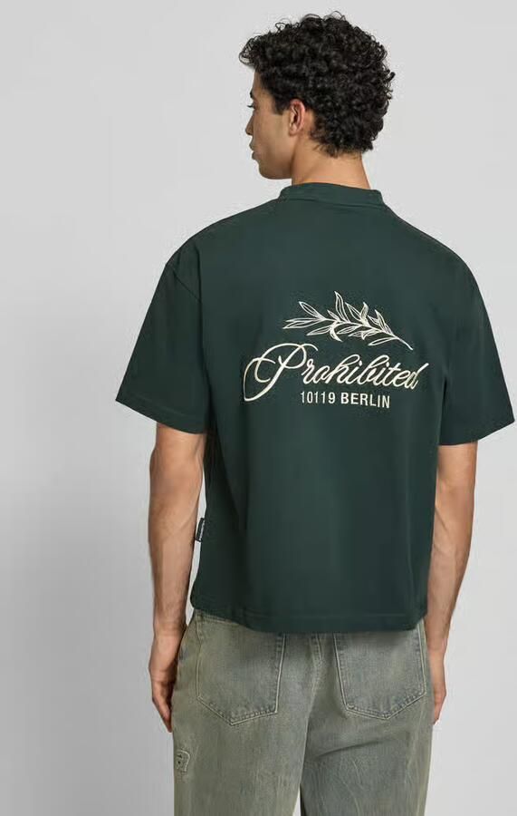 PROHIBITED T-shirt met label-stitchings en ronde halsuitsnijding