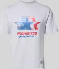 PROHIBITED T-shirt met labelprint en ronde hals