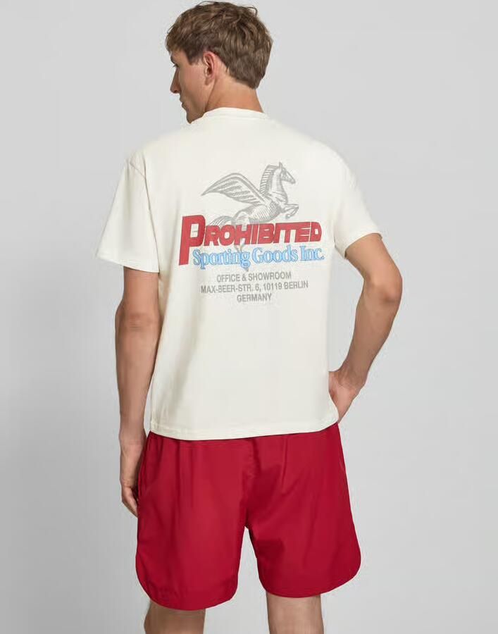 PROHIBITED T-shirt met labelprint en ronde hals - Foto 2