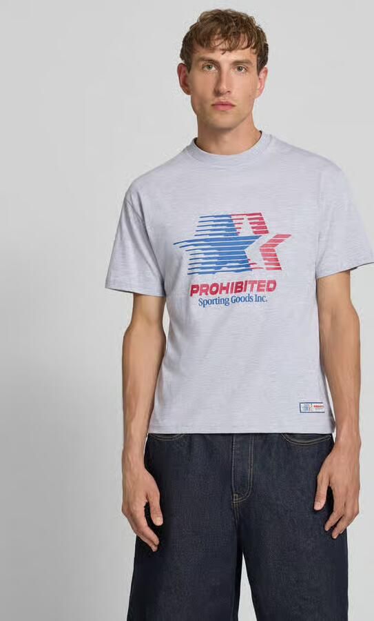 PROHIBITED T-shirt met labelprint en ronde hals - Foto 3