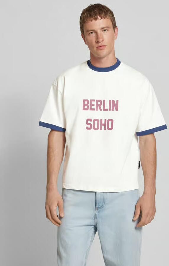 PROHIBITED T-shirt met labelprint model 'SoHo' - Foto 2