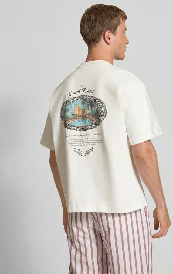 PROHIBITED T-shirt met labelstitching en ronde hals - Foto 2