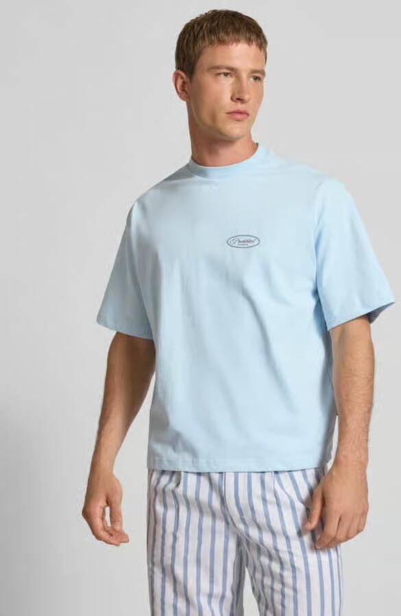 PROHIBITED T-shirt met labelstitching en ronde hals