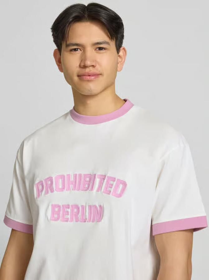 PROHIBITED T-shirt met labelstitching model 'Rush' - Foto 2