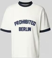 PROHIBITED T-shirt met labelstitching model 'Rush'