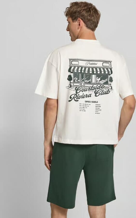 PROHIBITED T-shirt met print op de achterkant en stitching - Foto 3