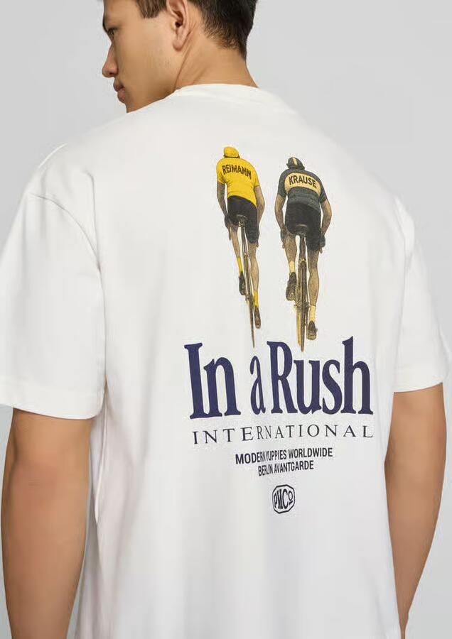 PROHIBITED T-shirt met print op de achterkant model 'Cyclists Tee' - Foto 3
