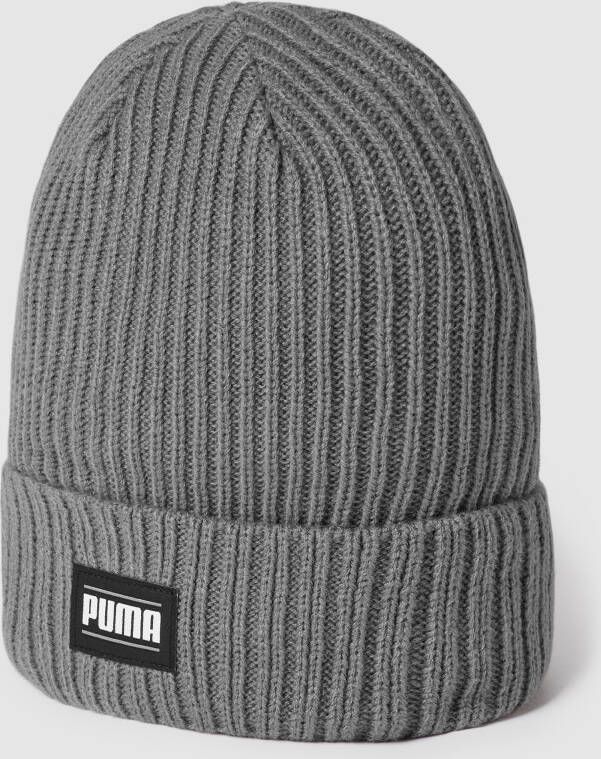 Puma Beanie met labeldetail model 'Ribbed Classic Cuff'