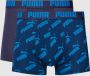 Puma all over print briefs boxers 2-pack zwart blauw heren - Thumbnail 1