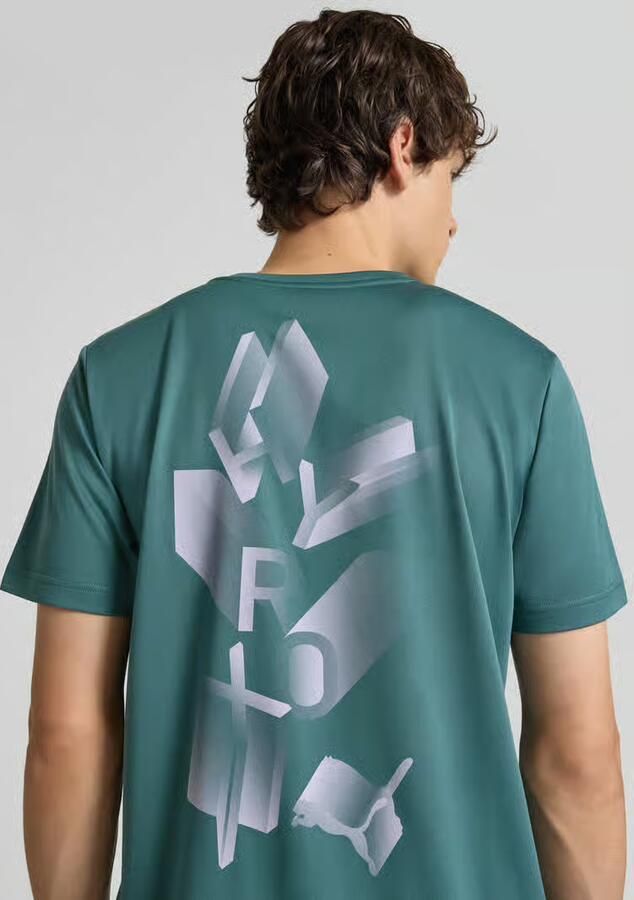 PUMA Performance Regular fit sport-t-shirt met logoprint model 'M PUMA X HYROX'