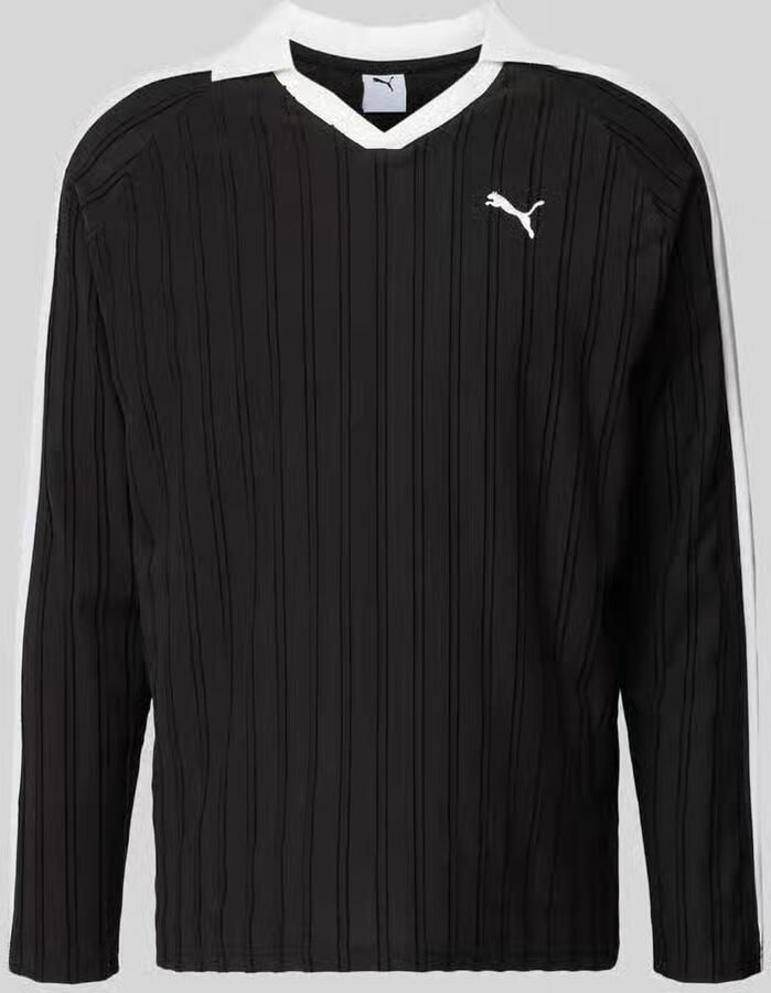 PUMA Performance Relaxed fit polo-shirt met lange mouwen met Labelstitching