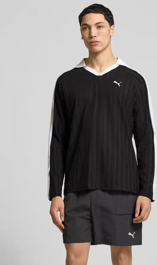 PUMA Performance Relaxed fit polo-shirt met lange mouwen met Labelstitching - Foto 2