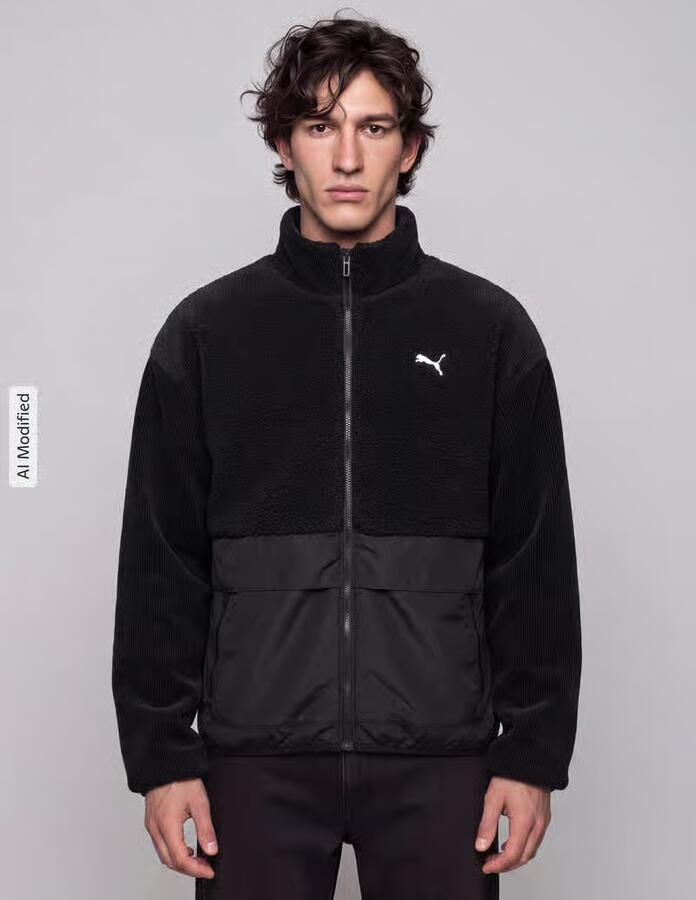 PUMA Performance relaxed fit teddyjack met opstaande kraag - Foto 3