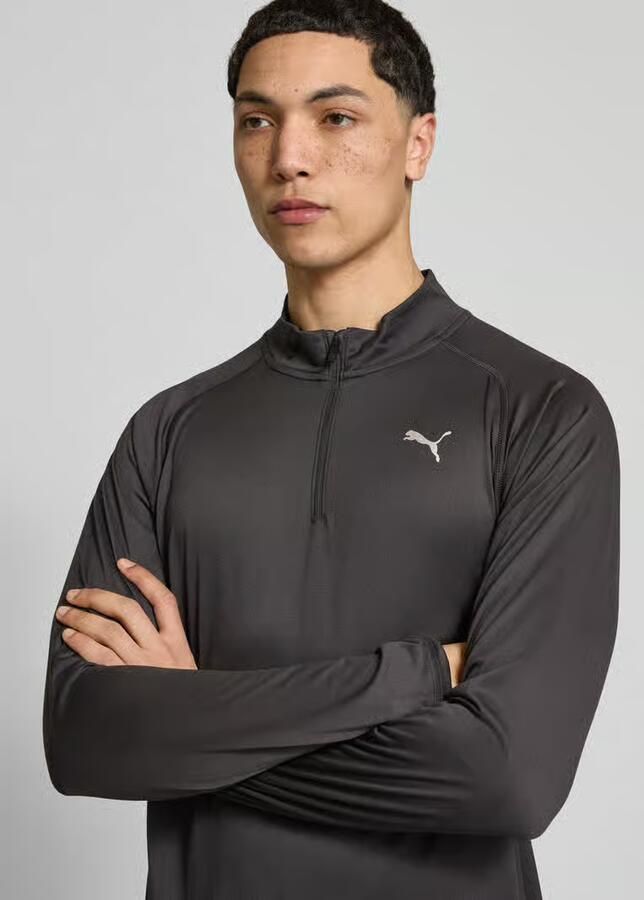 PUMA Performance Shirt met lange mouwen met opstaande kraag en ritssluiting
