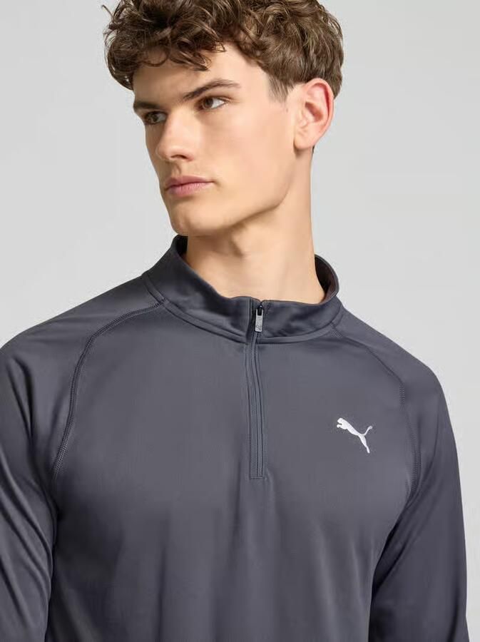 PUMA Performance Shirt met lange mouwen met opstaande kraag en ritssluiting