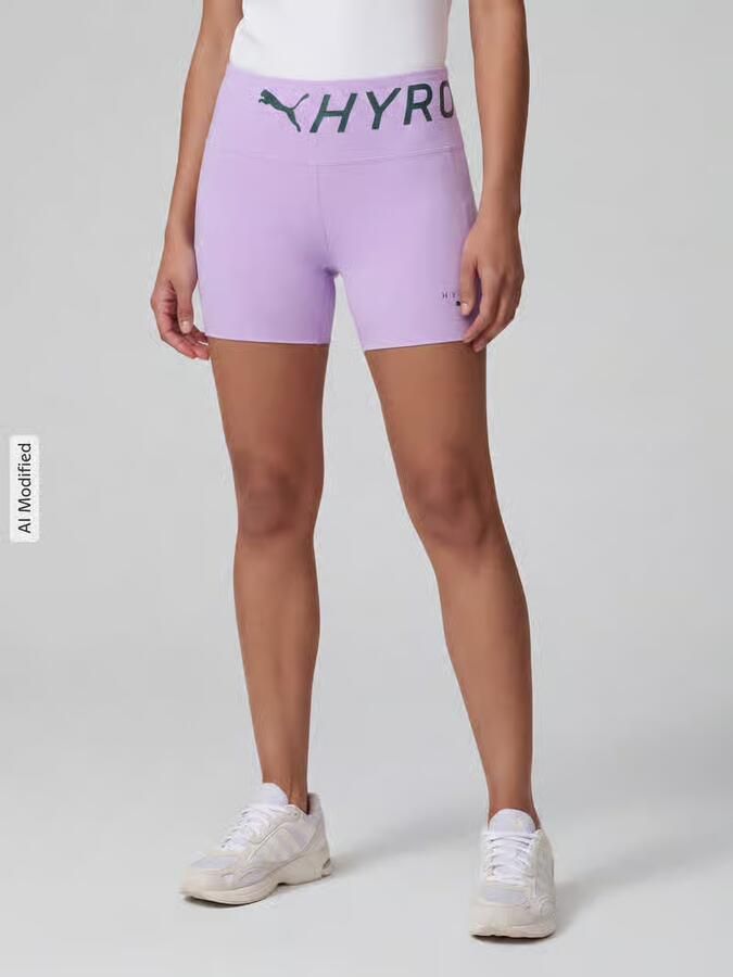 PUMA Performance skinny fit sportshorts met labelprint model 'PUMA x HYROX PWRMODE 4' - Foto 4