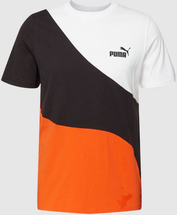 PUMA PERFORMANCE T-shirt in colour-blocking-design model 'PUMA POWER Cat'