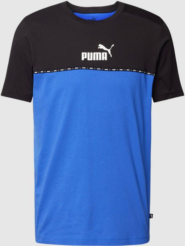 Puma Essentials Block Tape Zwart T-shirt Heren