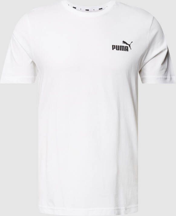 Puma Bedrukt Logo Katoenen T-Shirt Wit White Heren