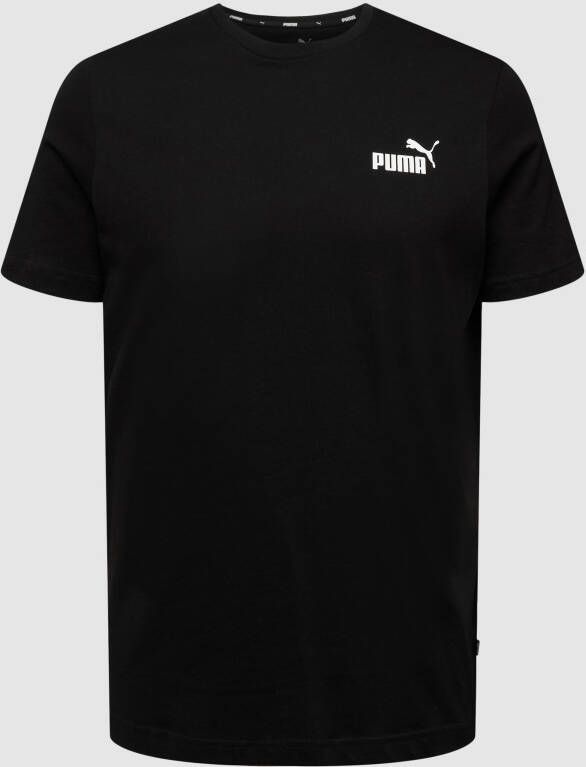 Puma Bedrukt Logo Katoenen T-Shirt Zwart Black Heren