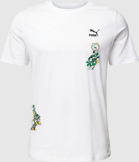 PUMA PERFORMANCE T-shirt met labelprint model 'CLASSICS'